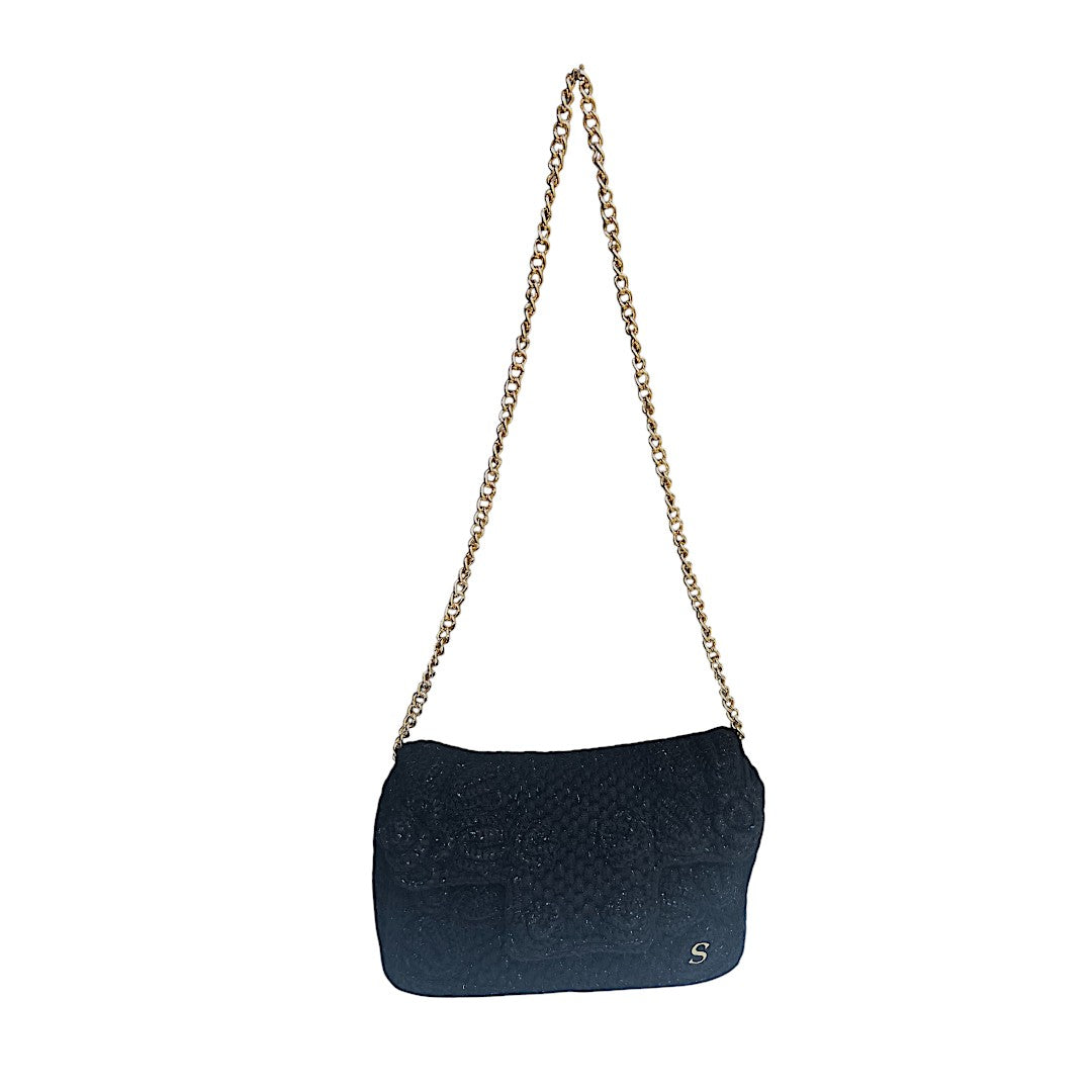 Stella GM fleur noir lurex