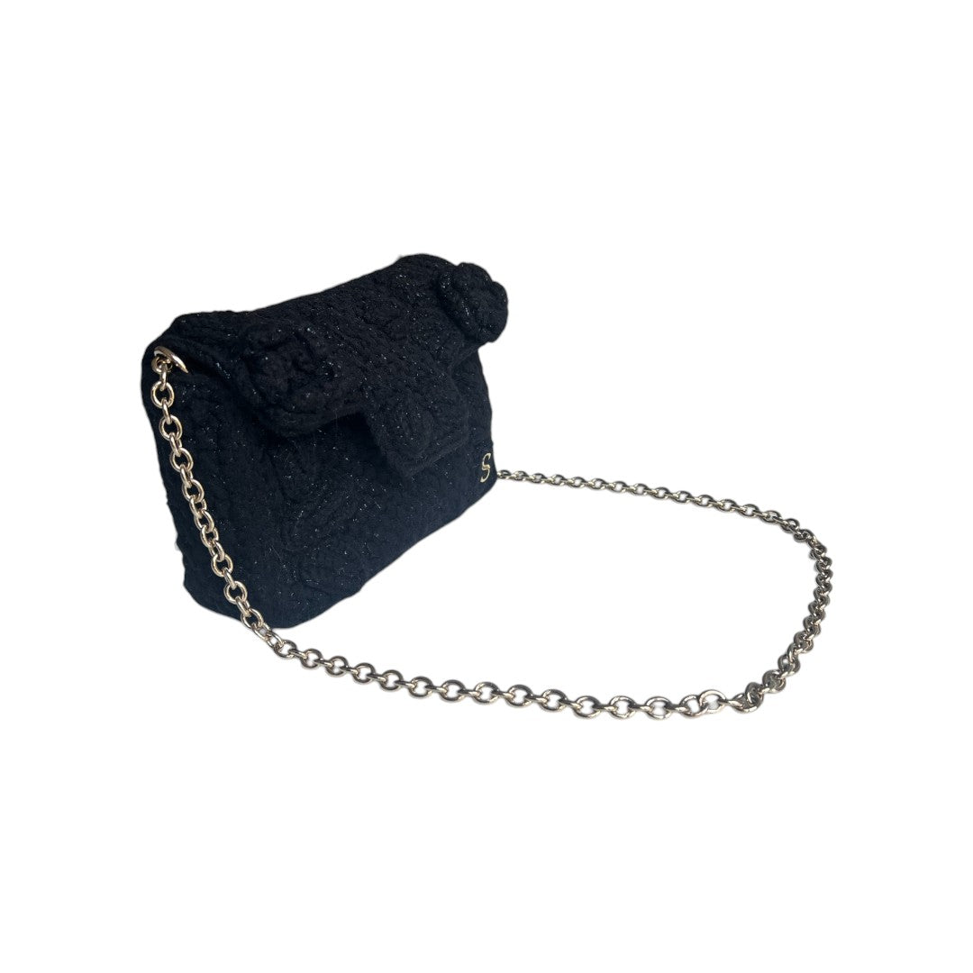 Stella PM fleur noir lurex